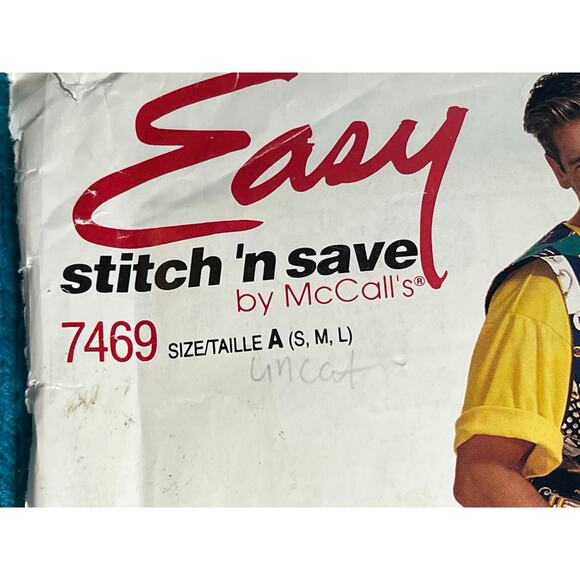 McCalls 7469 Sewing pattern unisex toop vest pants shorts size S M L - Picture 2 of 5